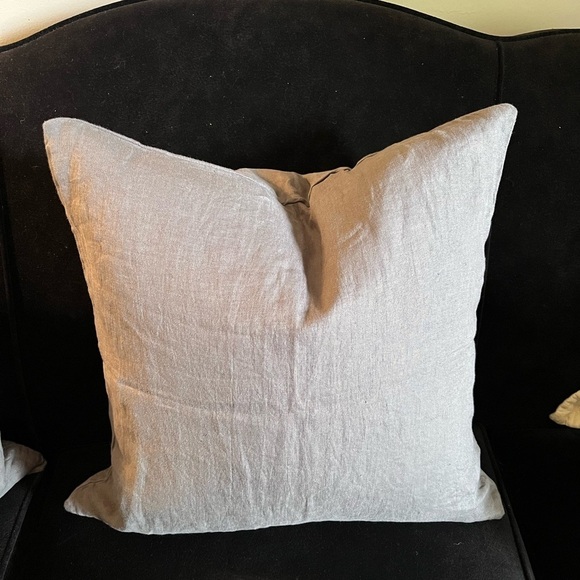FERN 100% Linen Pillow Covers Charcoal Gray 20 in.² Accent Pillowcase - Picture 1 of 13